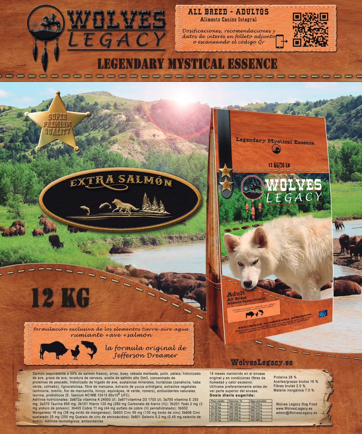 Wolves Legacy Extra Salmón - Adultos x 12 Kg
